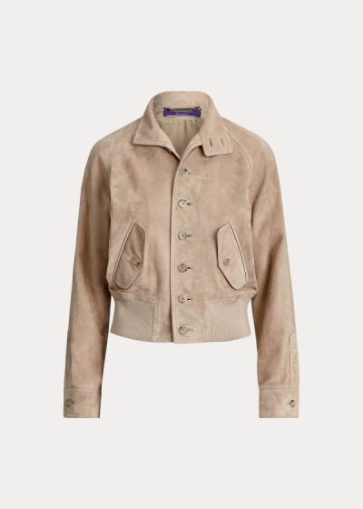 Chaquetas Ralph Lauren Mujer Marrom - Nuela Lamb-Suede - LUWCM0128